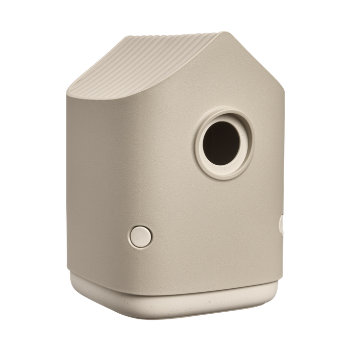 cosy nichoir pour oiseaux 18cm beige champignon